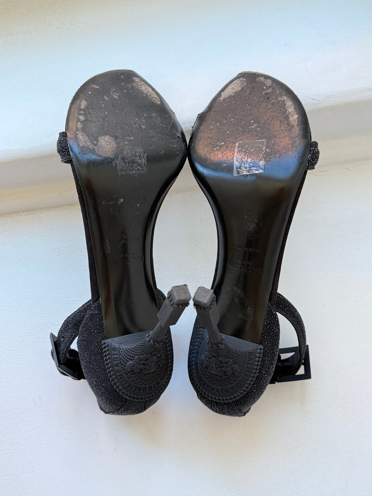 Balmain Open Toe Sandals with Glitter Detailing