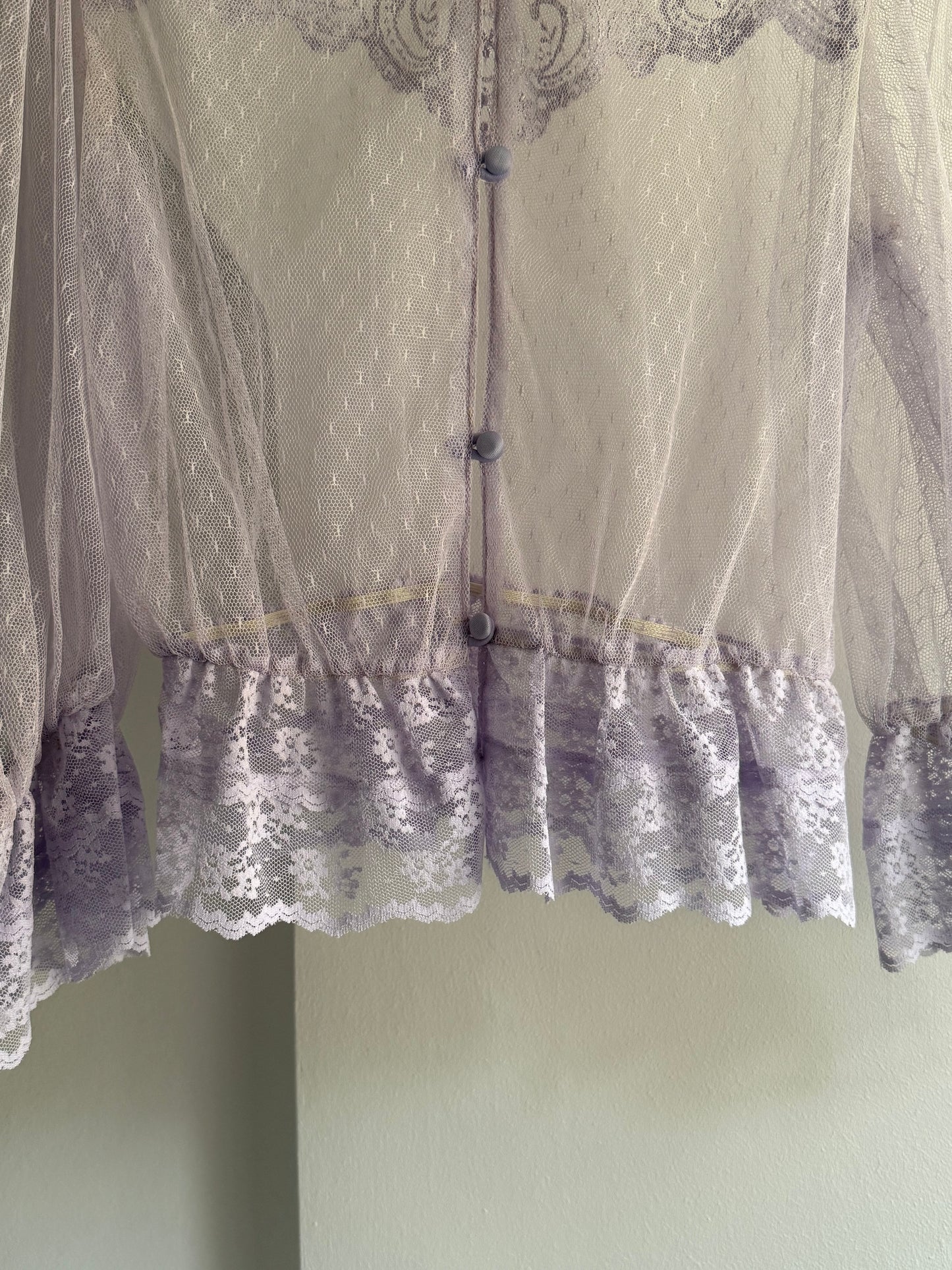 Vintage Lavender Lace Blouse