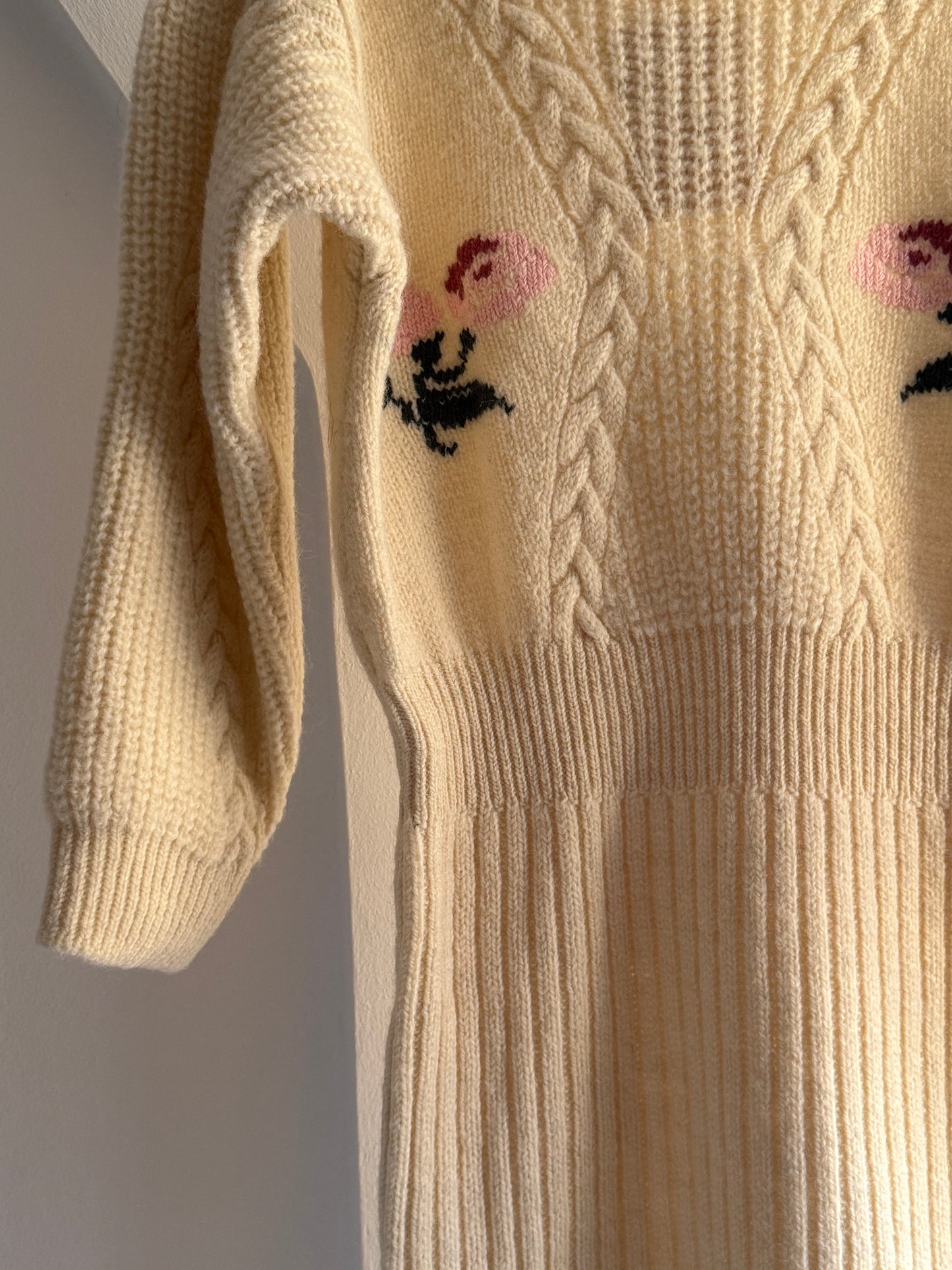 Rouje Knitted Dress with Flower Embroidery