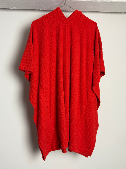 Gianni Bini x DANNIJO Red Textured Hooded Bikini Cover Up with Oversized Fit