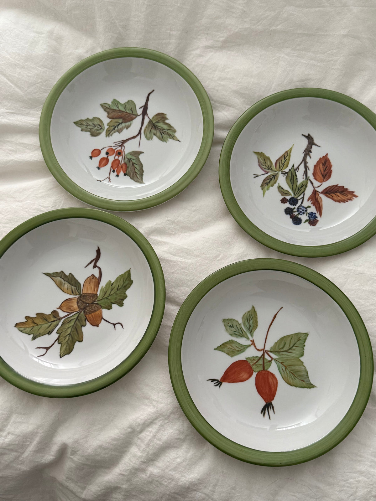 Vintage Winterling Bavaria Botanical Plates Set of 4