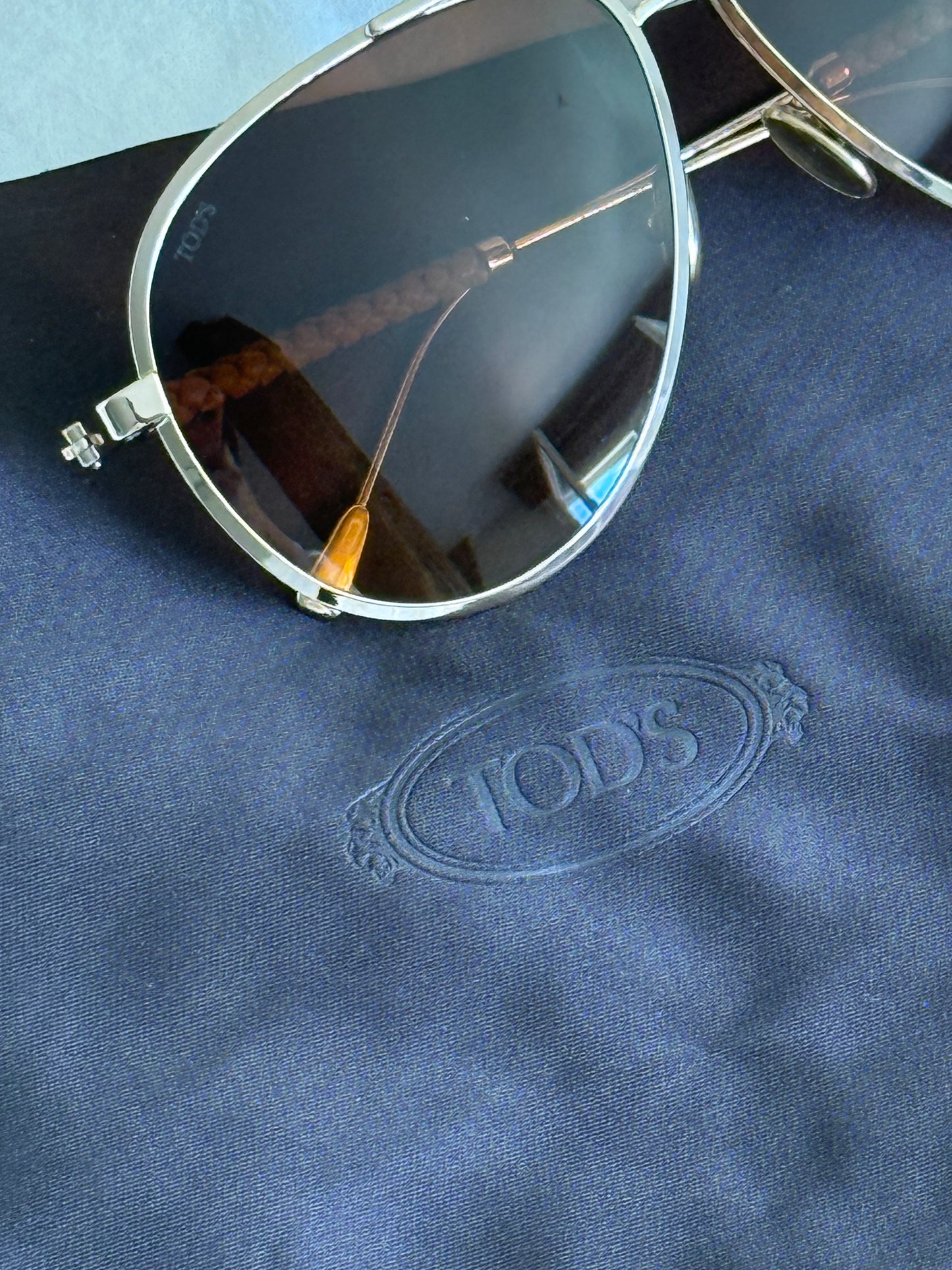 Tod’s Teardrop Sunglasses with Temples in Leather