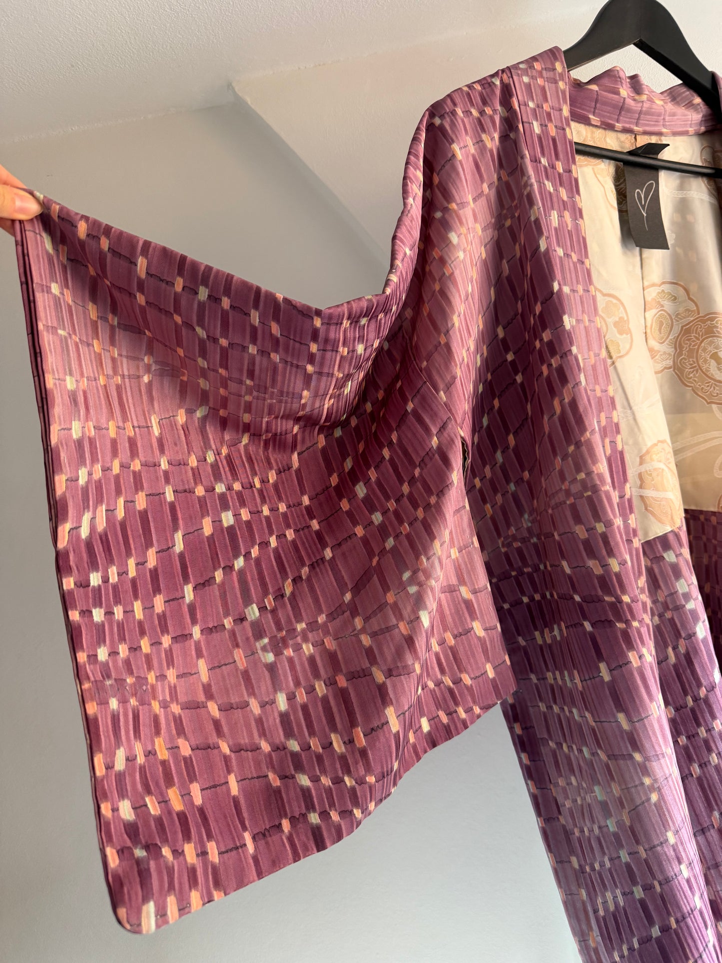 Vintage Mauve Patterned Kimono