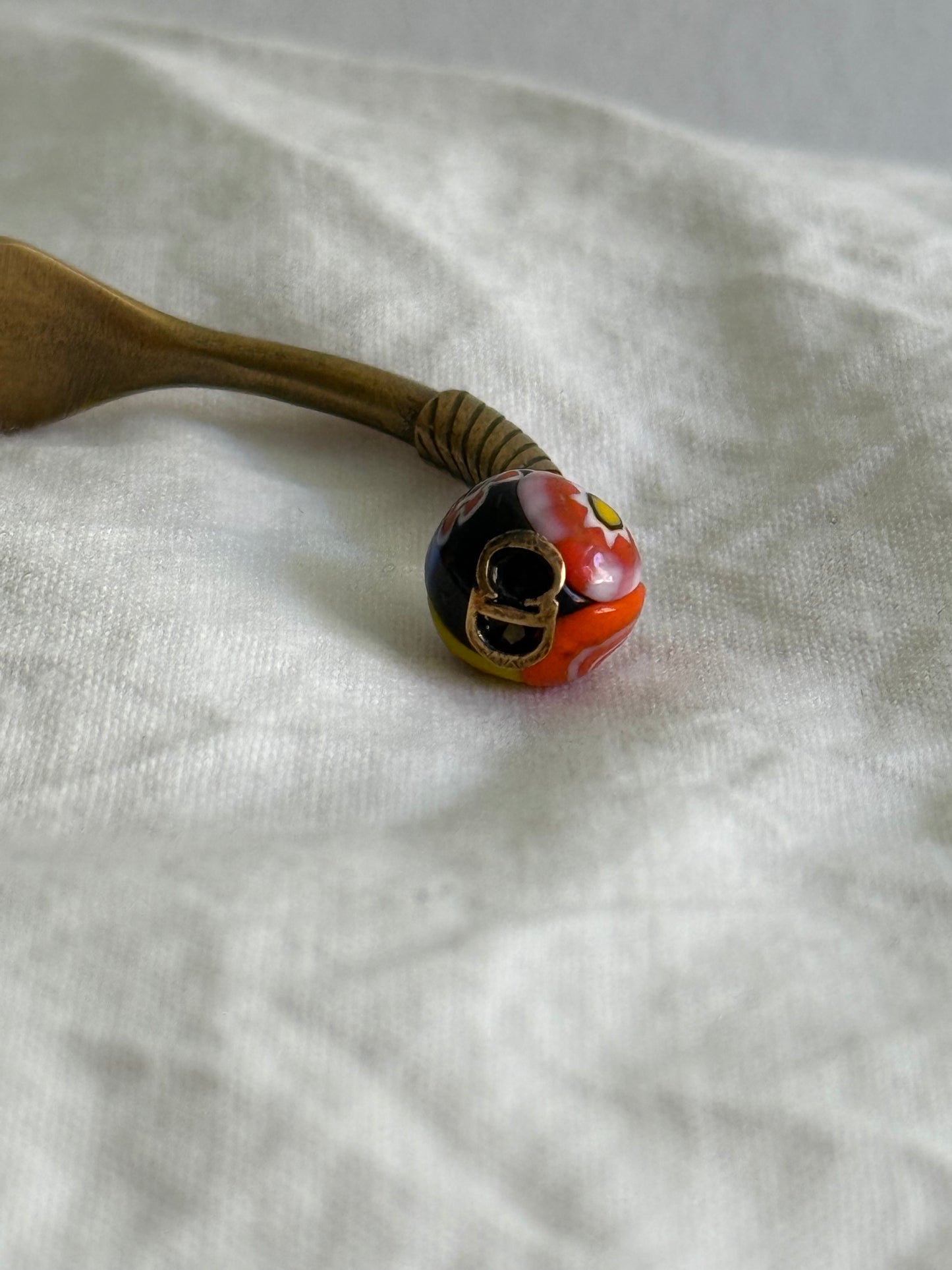 Dior Logo Cuff Bracelet With Star Detail in Antique Gold-Finish Metal