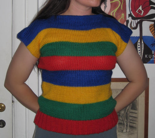 Vintage Multicolor Striped Mohair Blend Sweater