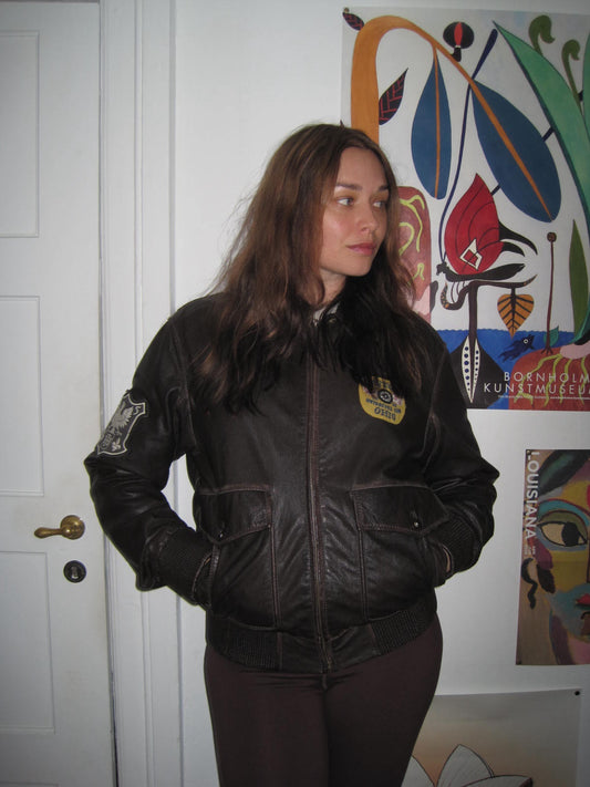 Vintage Tommy Hilfiger Bomber Leather Jacket