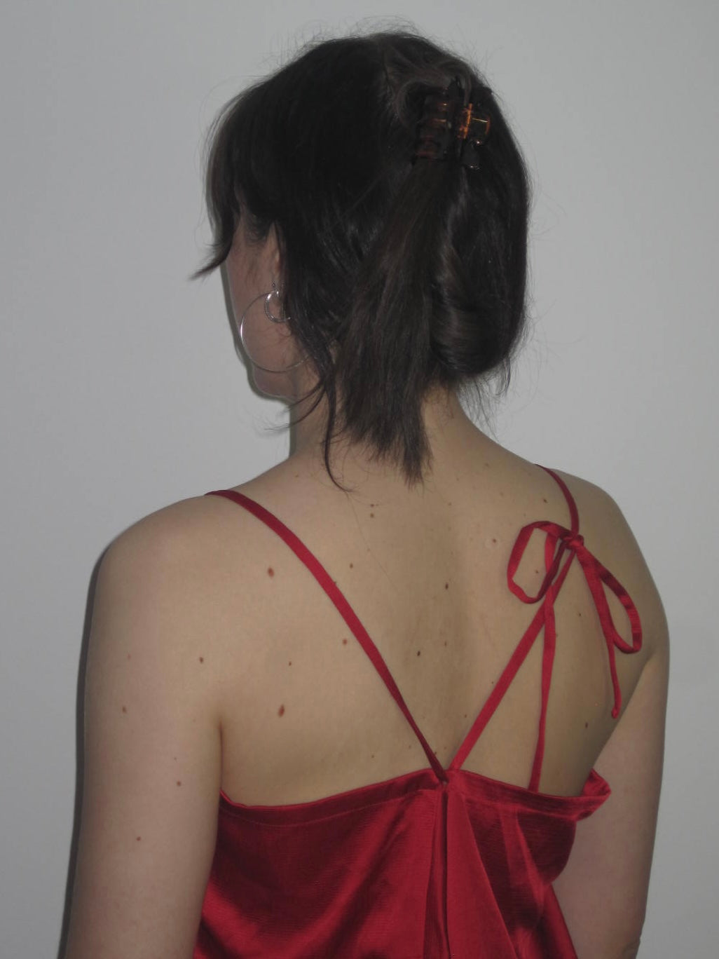 Y-3 Yohji Yamamoto Red Draped Open Back Top