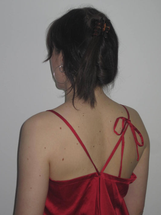 Y-3 Yohji Yamamoto Red Draped Open Back Top