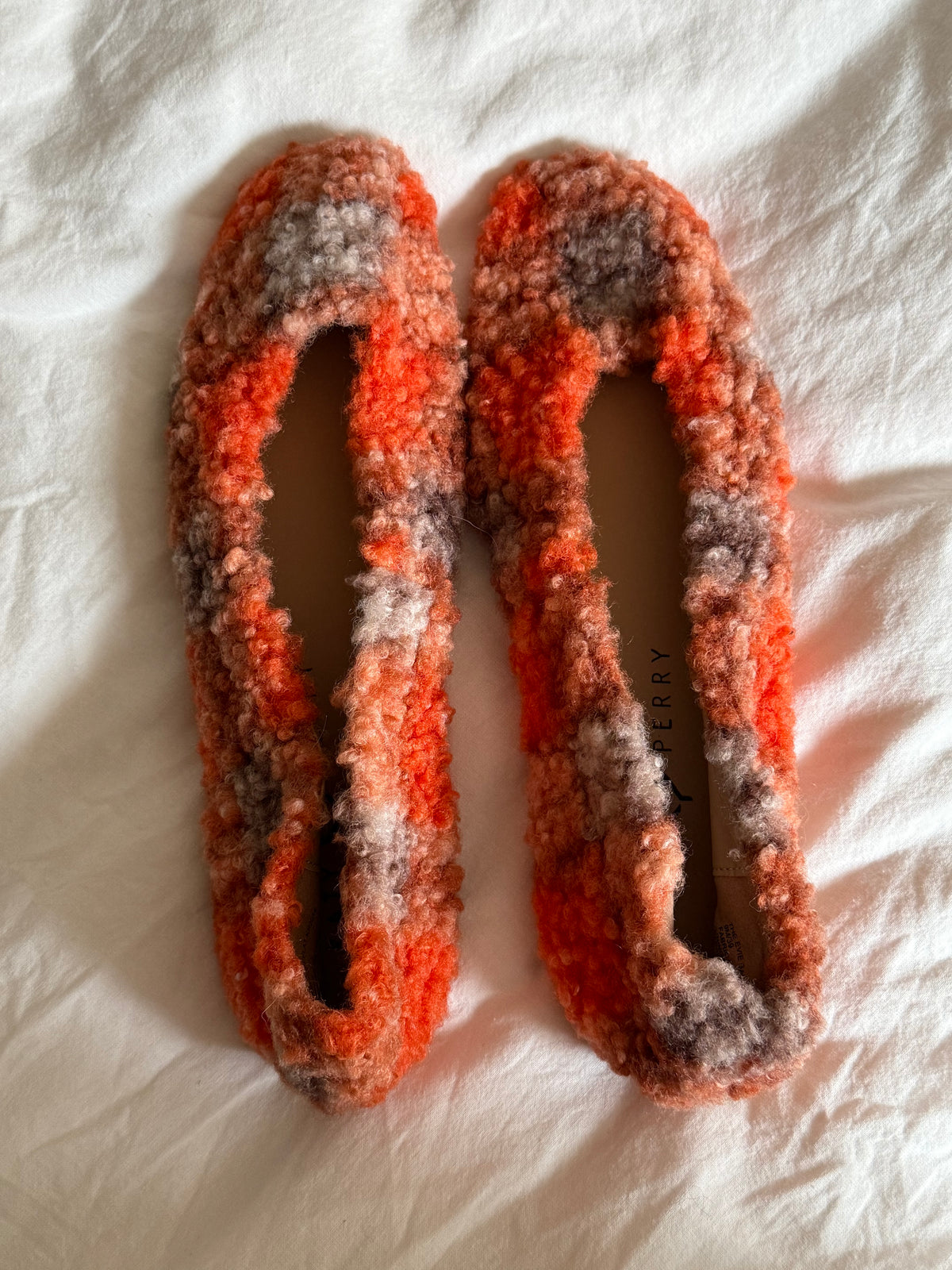 Katy Perry Orange Fluffy Ballet Flats