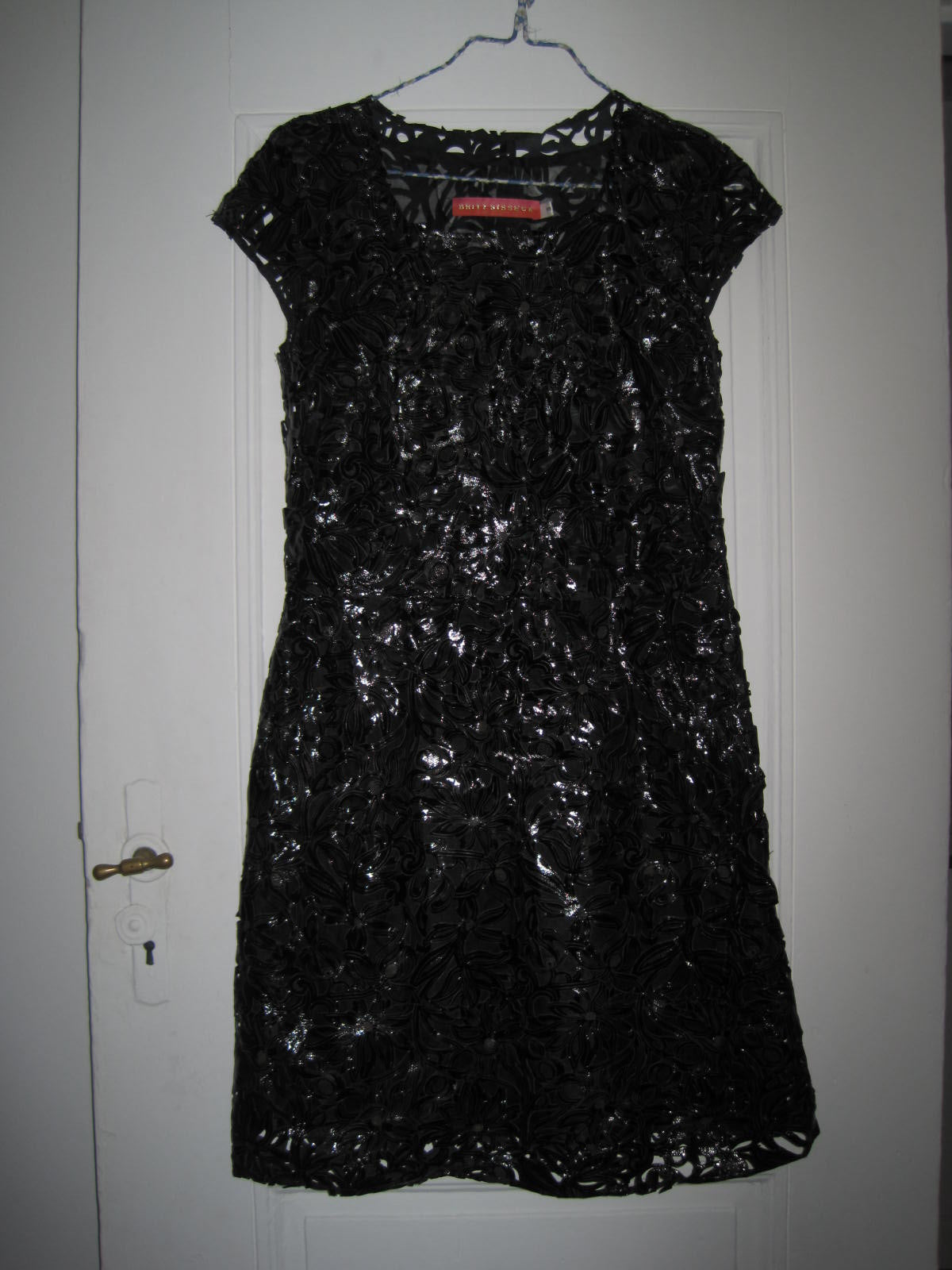 Vintage Britt Sisseck Leather and Silk Dress in Flower Pattern