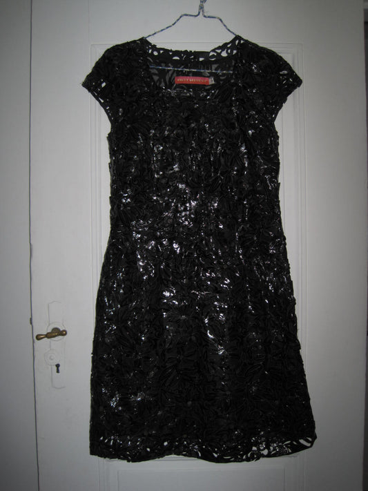 Vintage Britt Sisseck Leather and Silk Dress in Flower Pattern