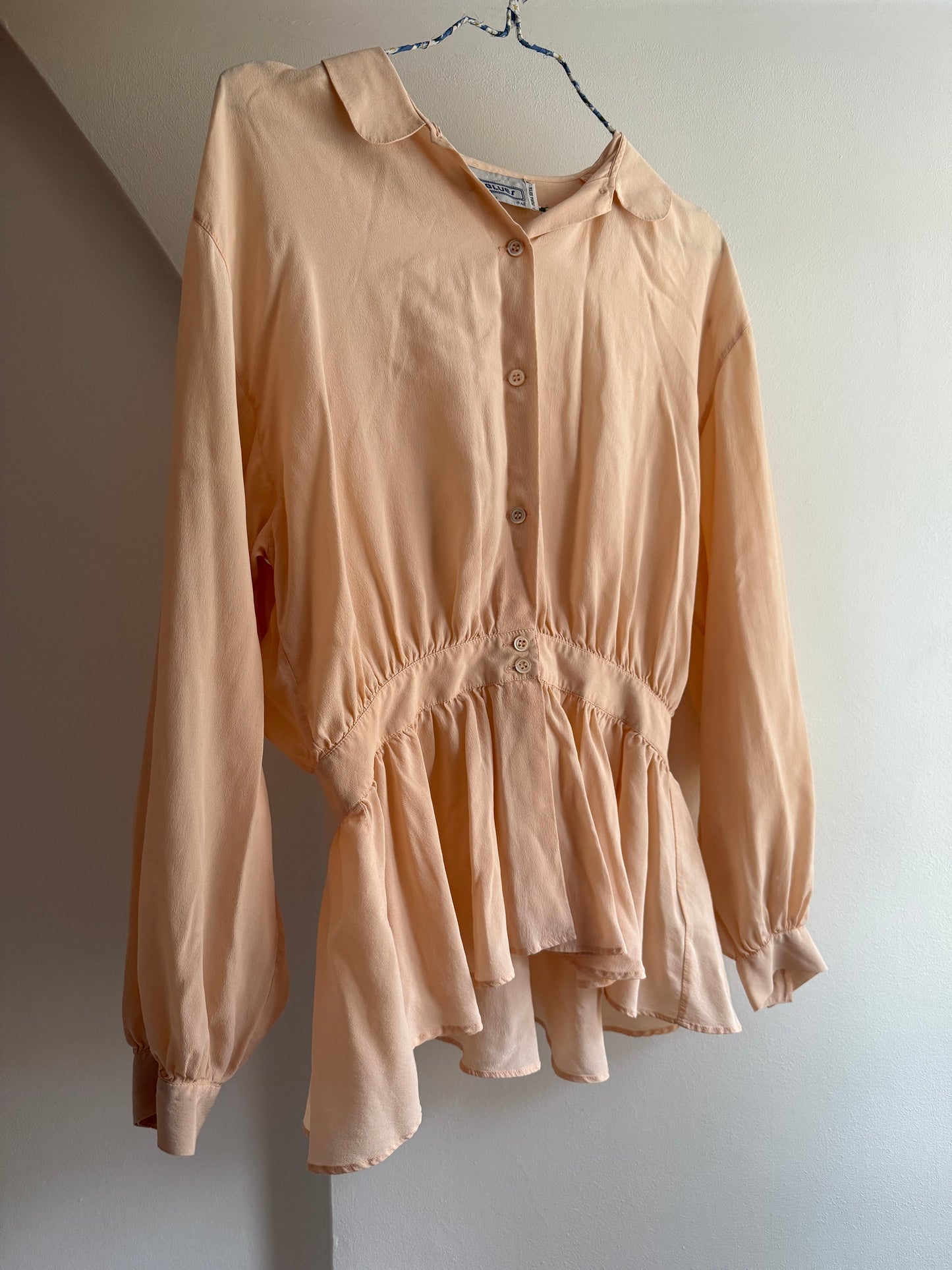 Vintage Button-Up Silk Blouse