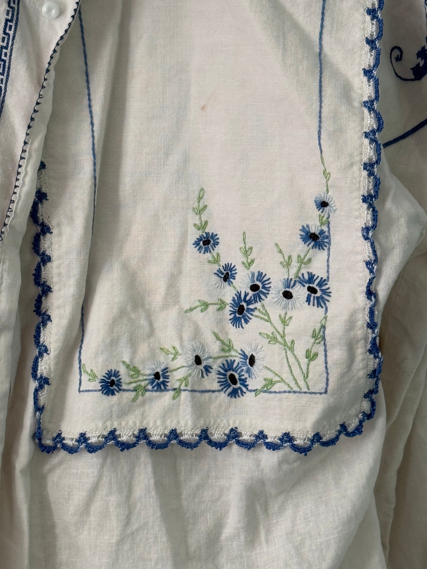 Vintage Embroidered High Neck Butterfly Blouse