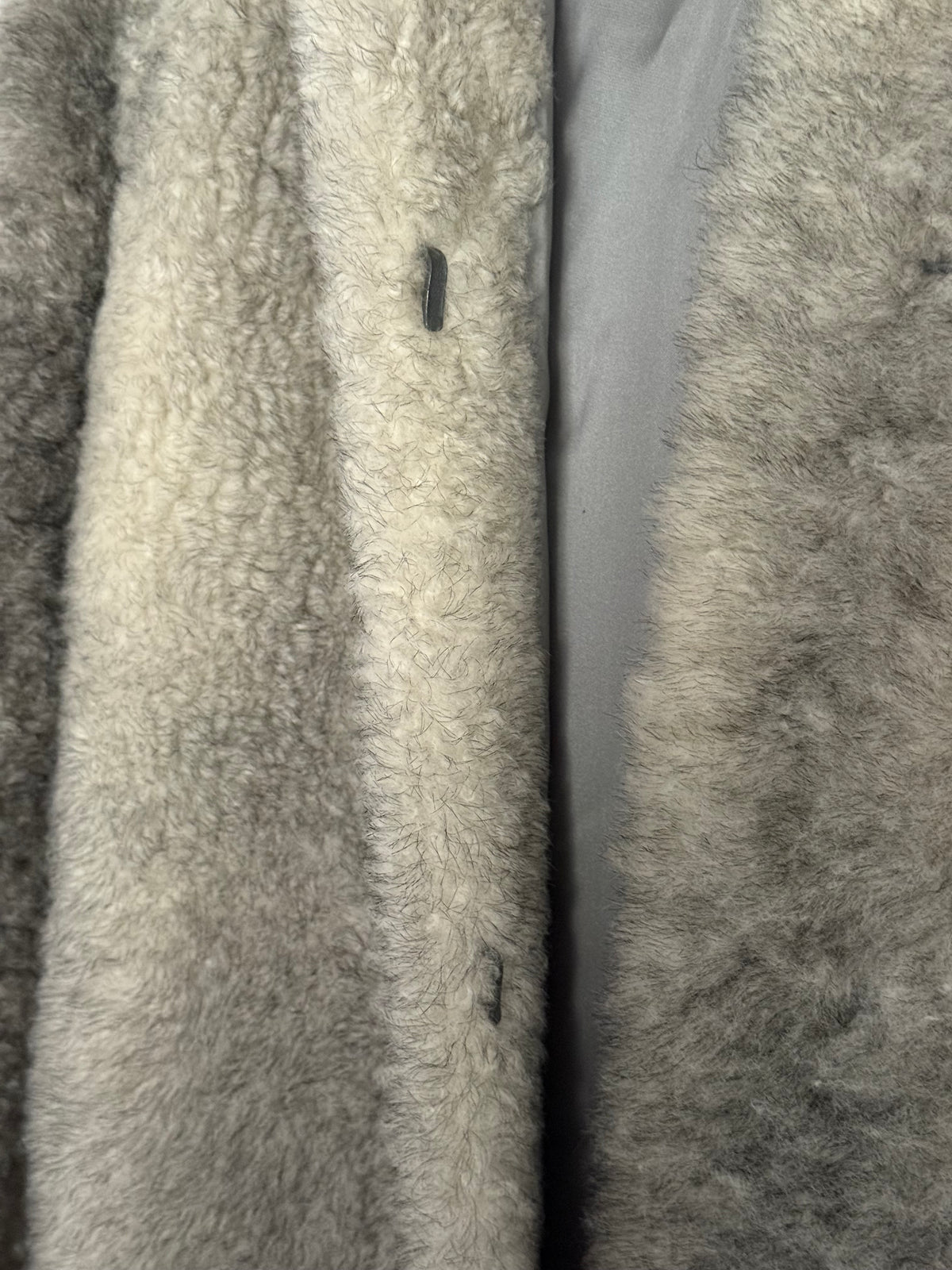 Vintage P. Præst & Søn Grey Shearling Hooded Long Coat