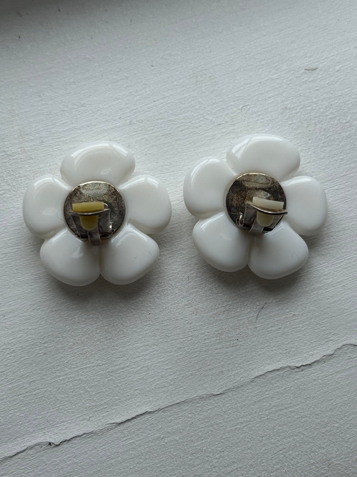 Vintage Chanel Camellia Clip Earrings