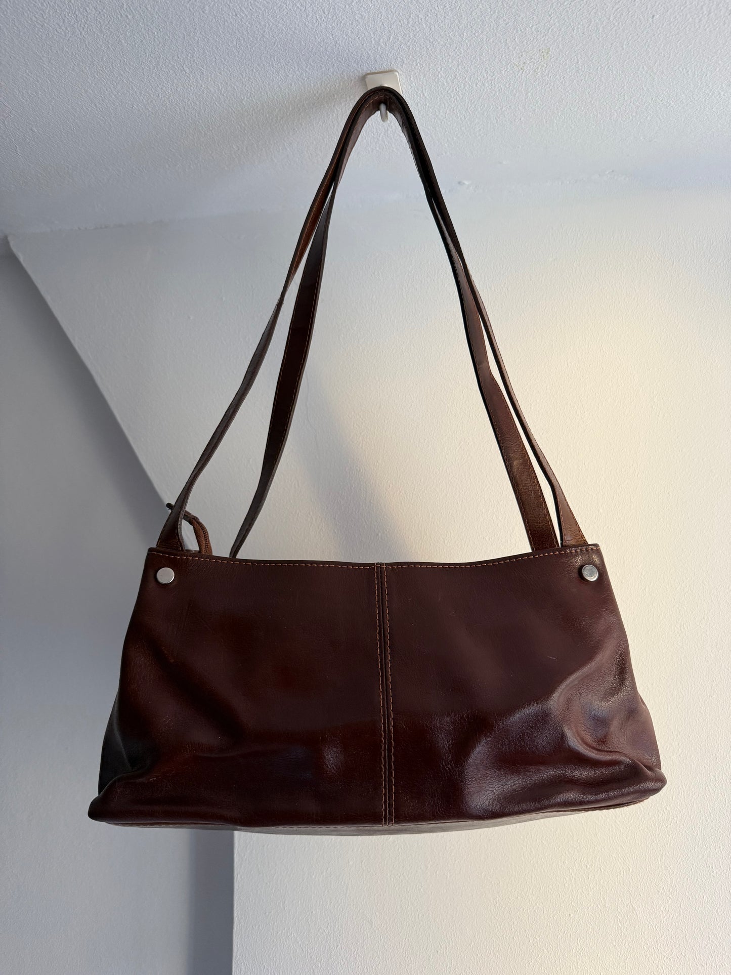 Vintage 90s Leopard Pony Hair Leather Shoulder Bag