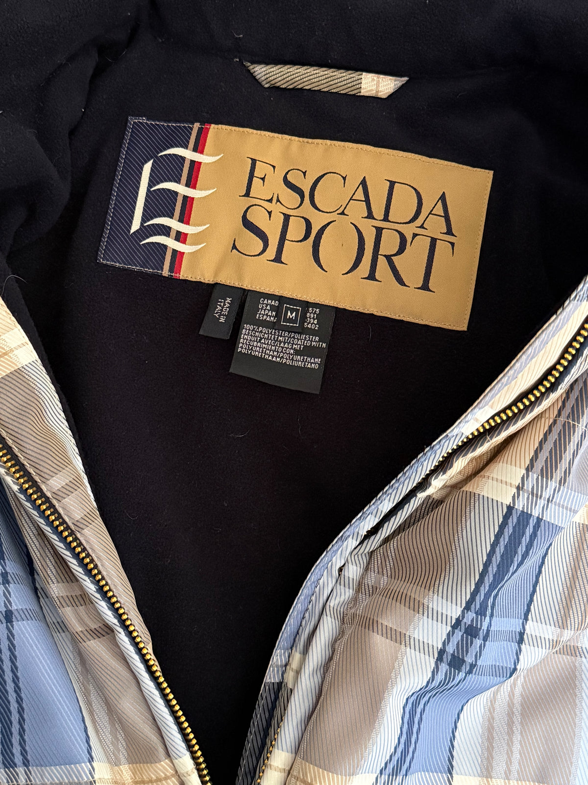 Vintage 90s Escada Sport Plaid Outdoor Jacket