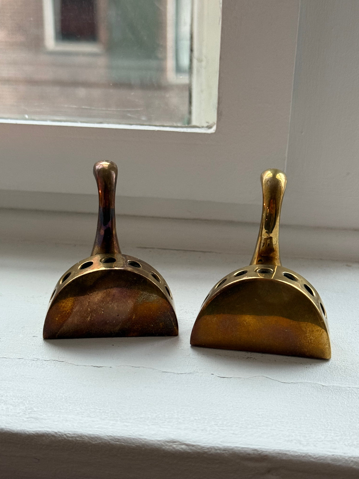 Vintage Brass Swan Cocktail Pick Holders Set of 2
