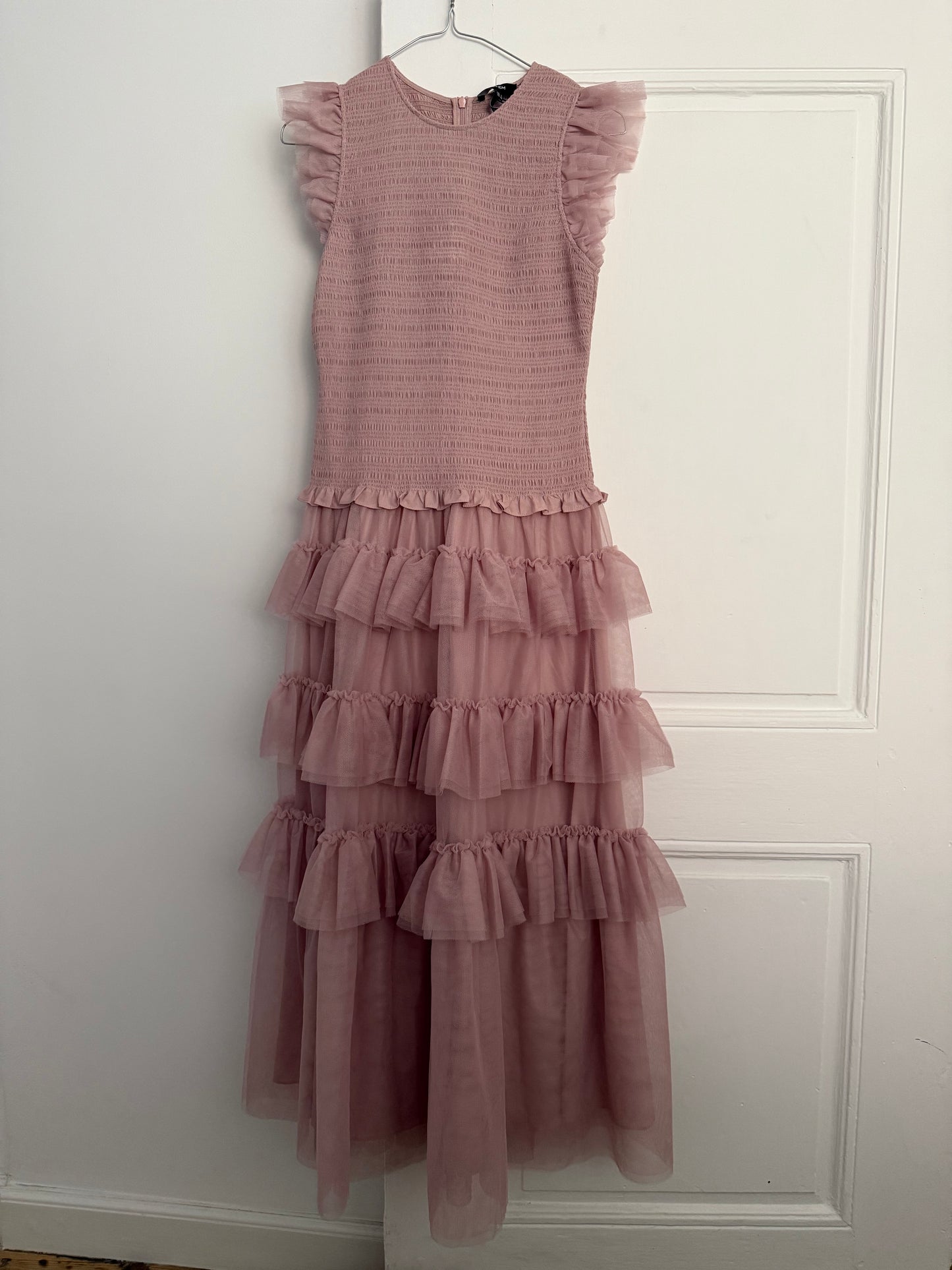 ME+EM Ethereal Tulle Shirred Maxi Dress