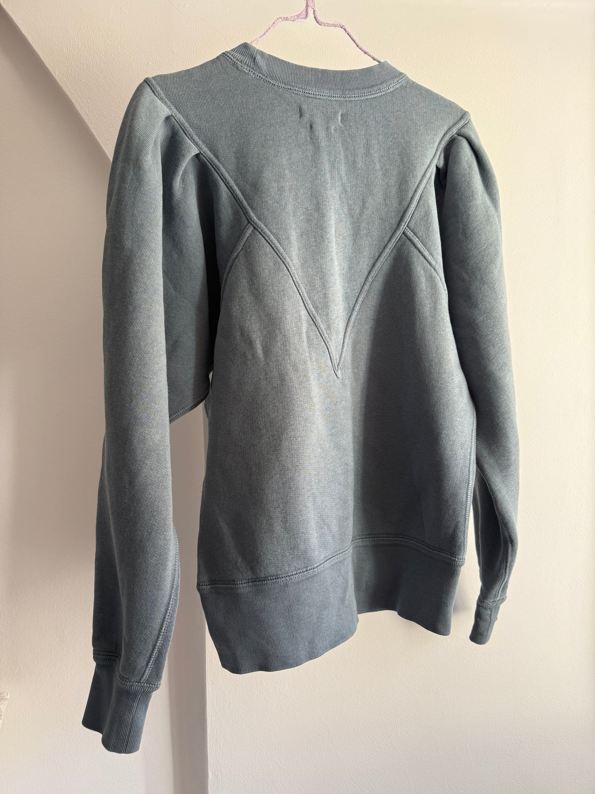 Isabel Marant Étoile Washed Grey-Blue Panel Sweatshirt
