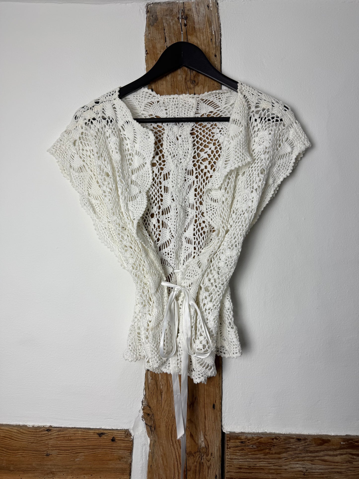 Vintage Crochet Top with Tie Waist