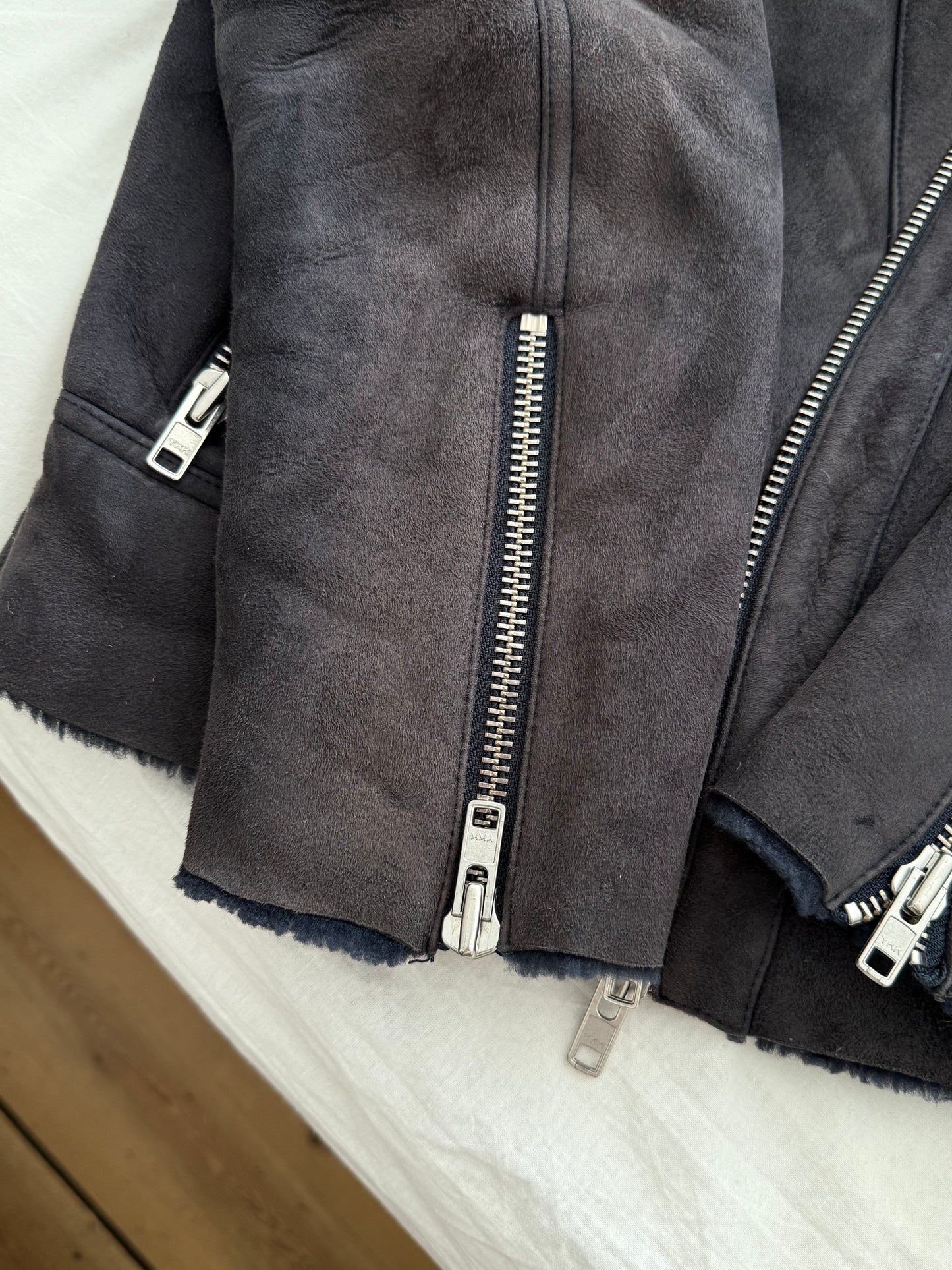 Won Hundred Suede Navy Blue Jacket