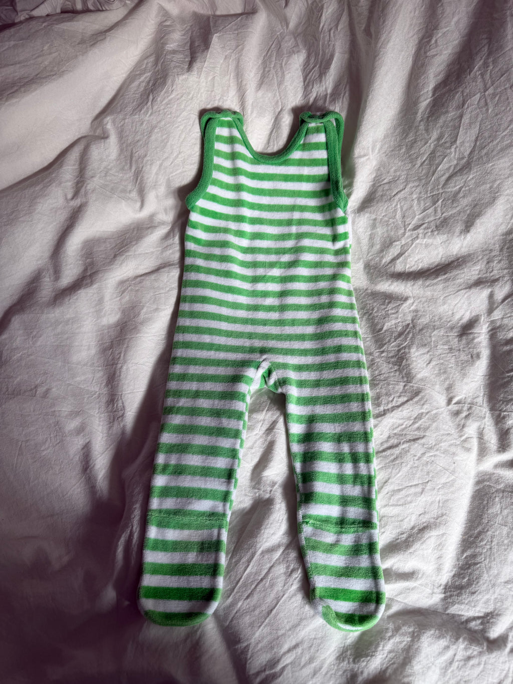 Vintage 1960s Striped Baby Romber with a Small Dog Motif