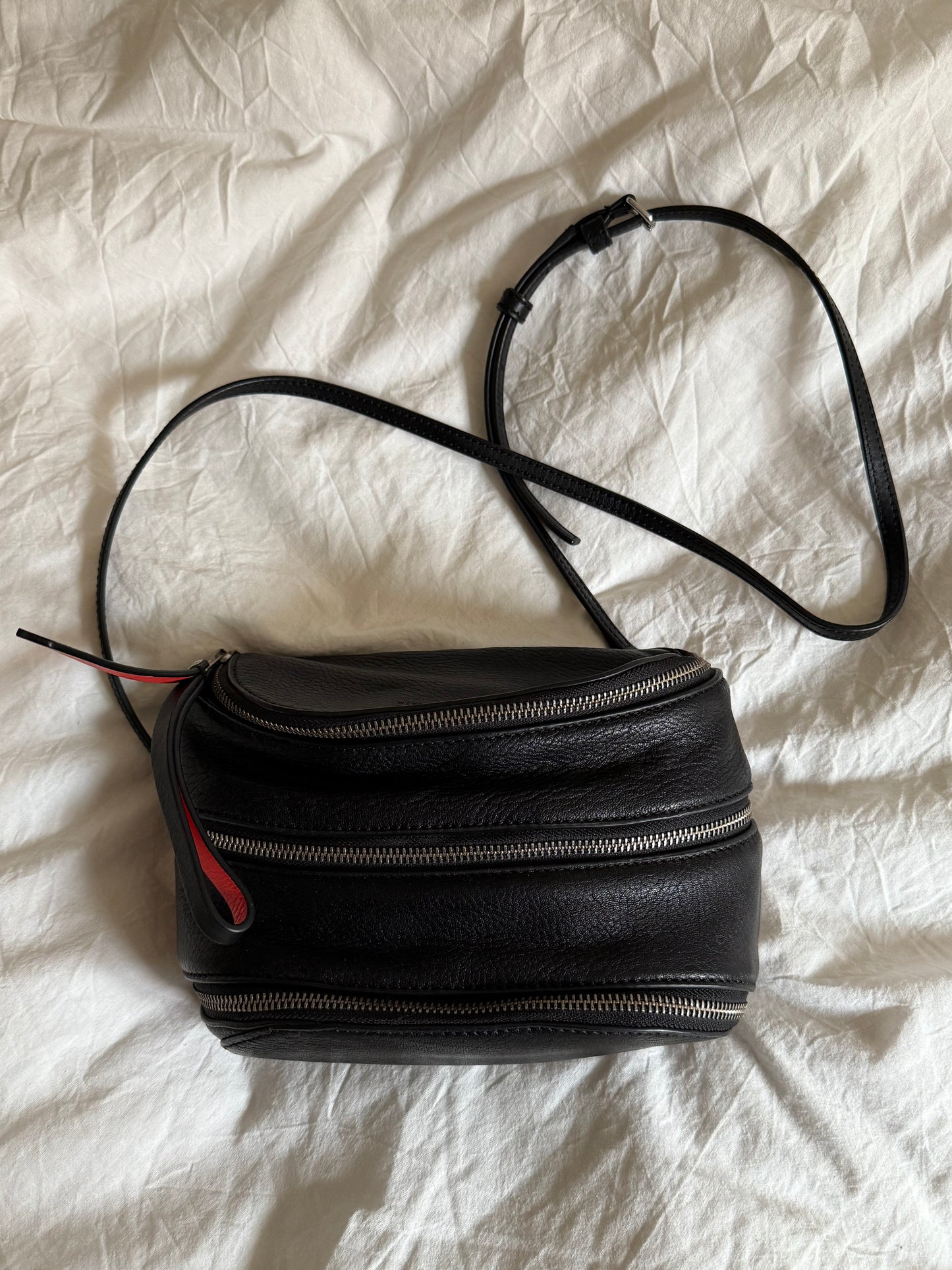 Marc Jacobs Leather Crossbody Bag with Zipper Details