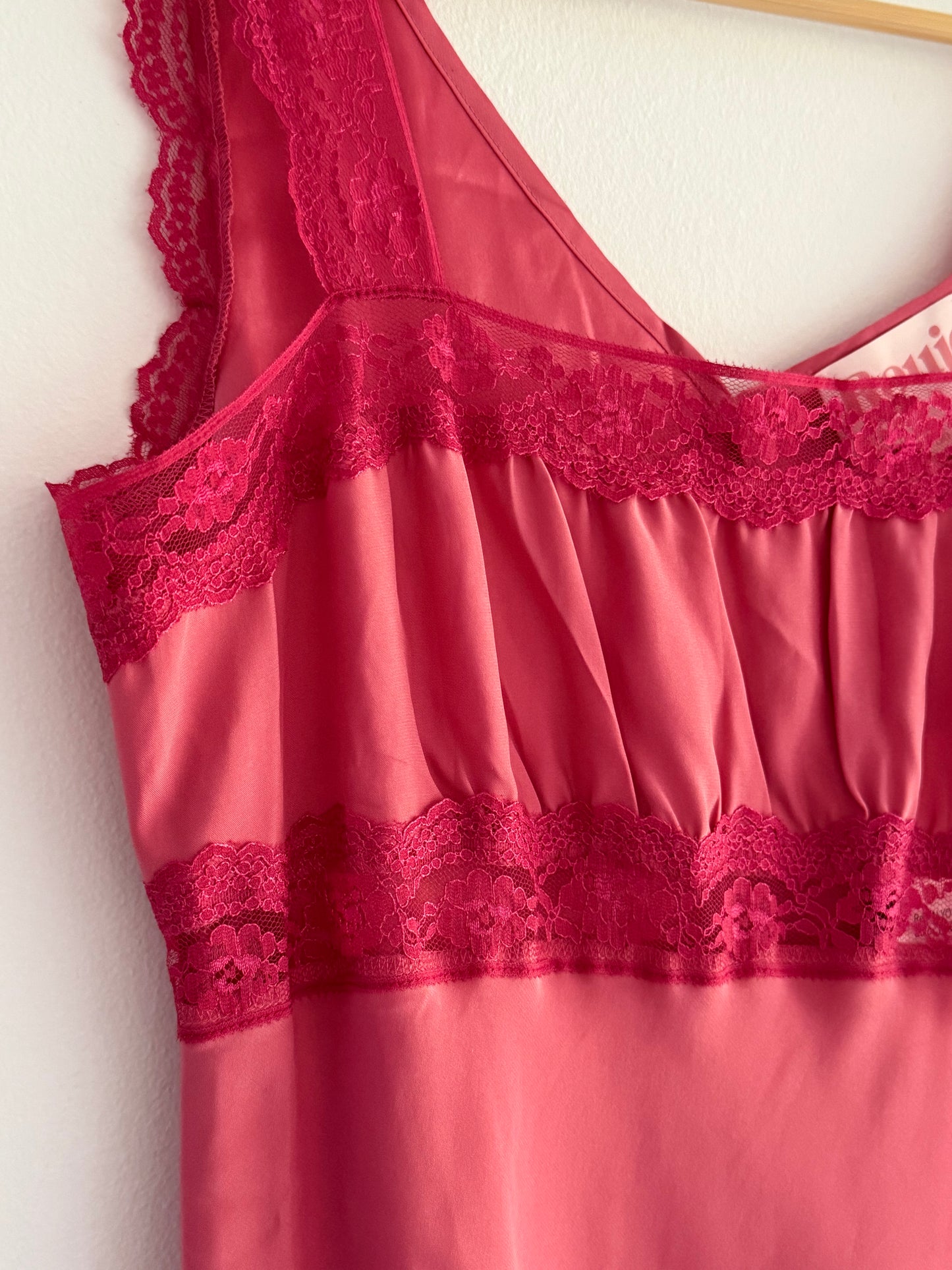 Rouje Pink Maxi Dress with Lace