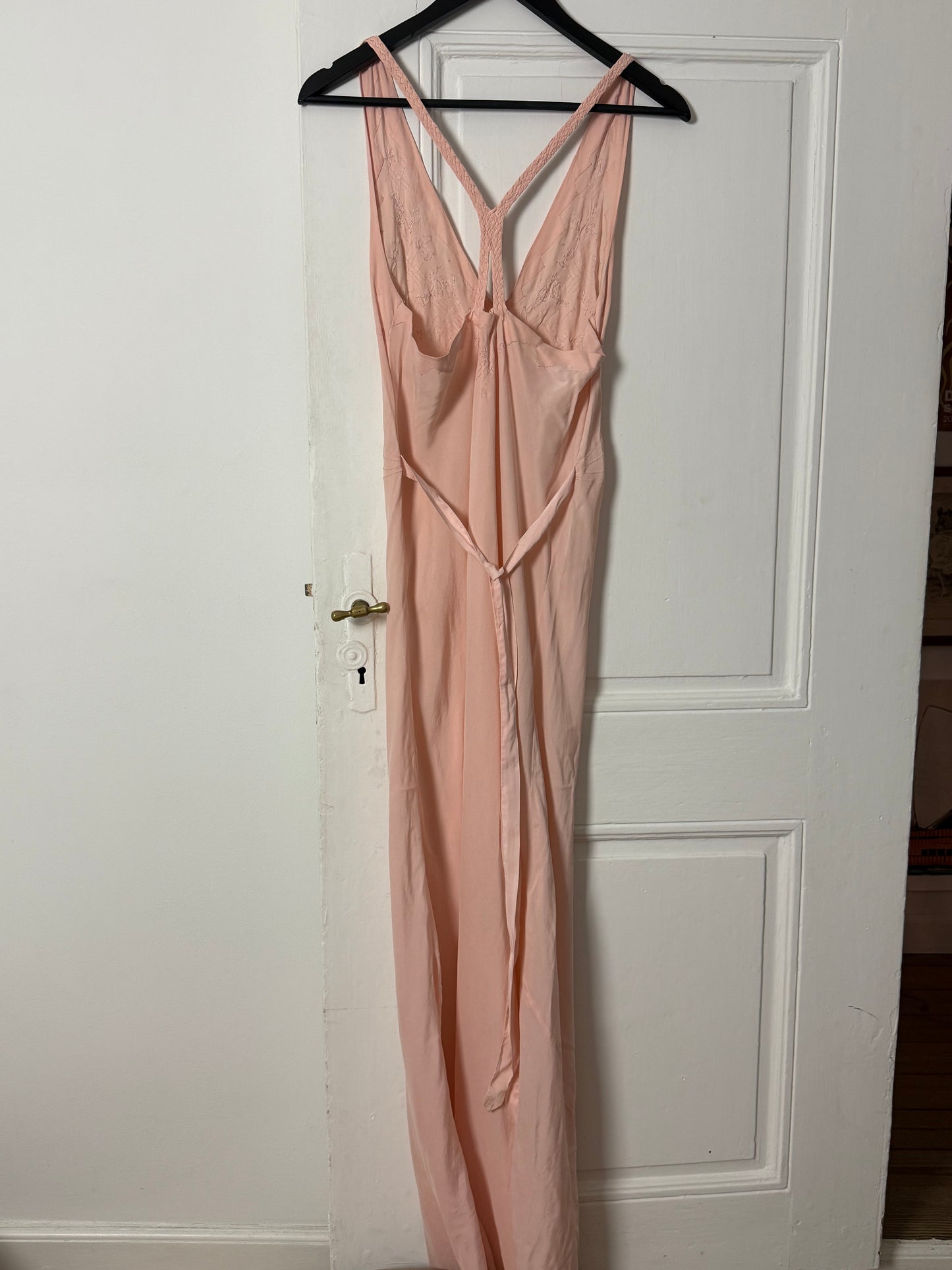 Vintage Rare Pink Slip in Dress with Belt