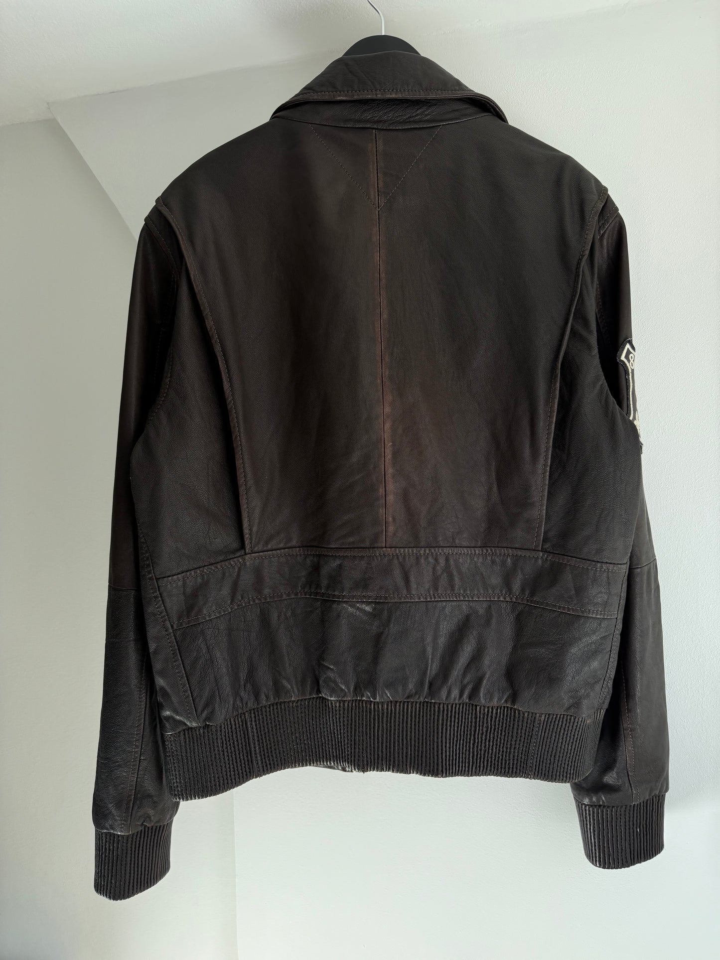 Vintage Tommy Hilfiger Bomber Leather Jacket