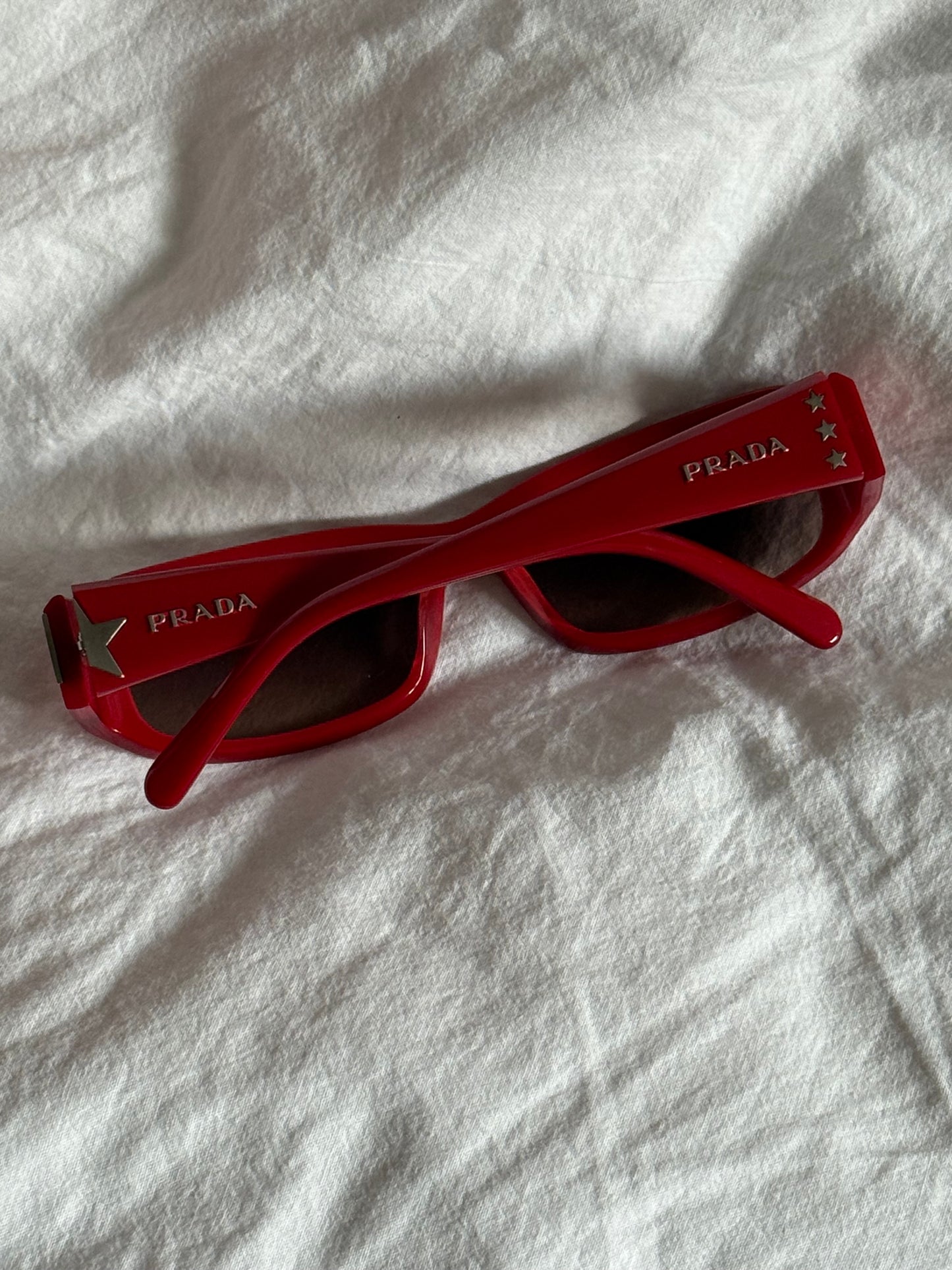 Vintage Rare Red Prada Sunglasses with Stars