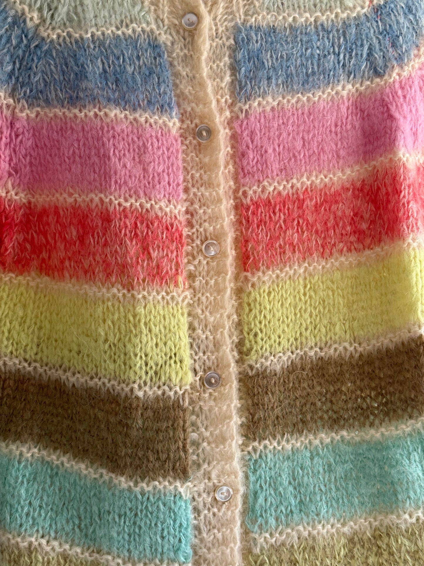 Vintage Multicolored Mohair Blend Cardigan
