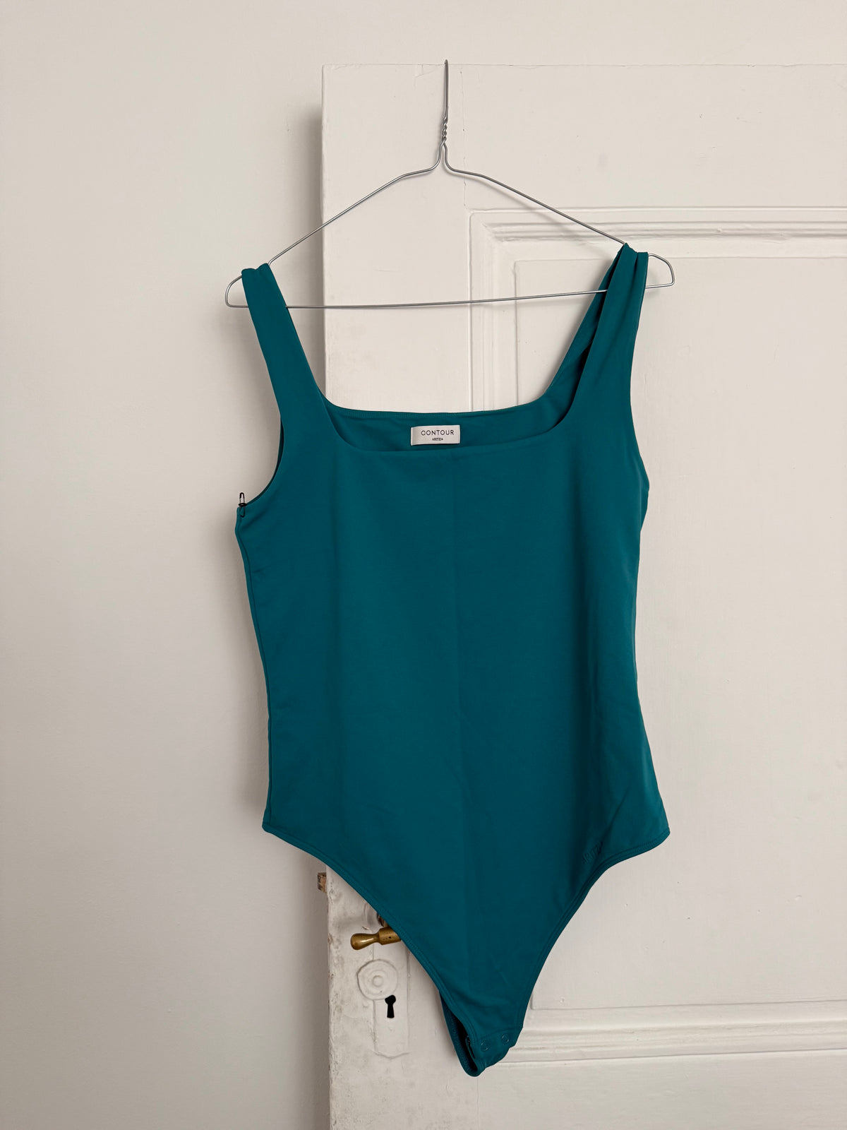 Aritzia Contour Turquoise Square Neck Bodysuit