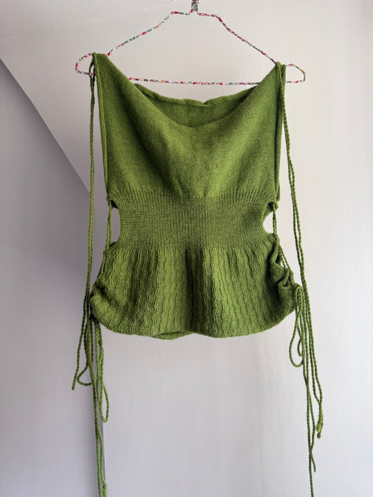 Rare Vintage Green Top with Beautiful Details