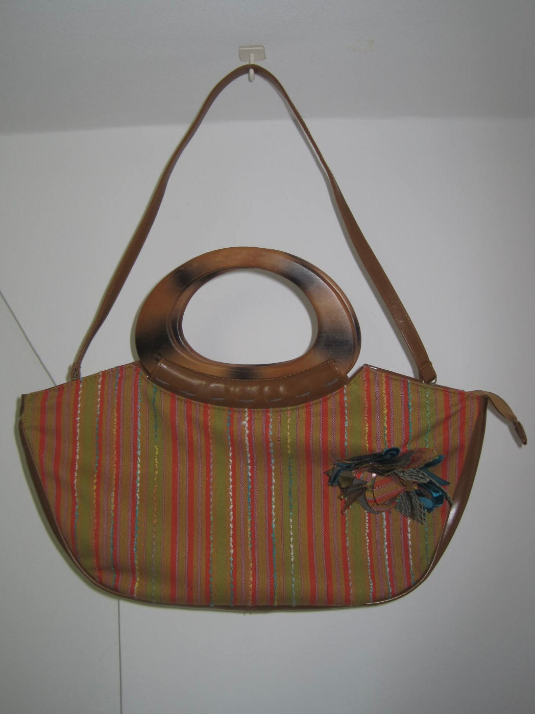 Vintage Bag and Matching Wallet with Flower Attachment