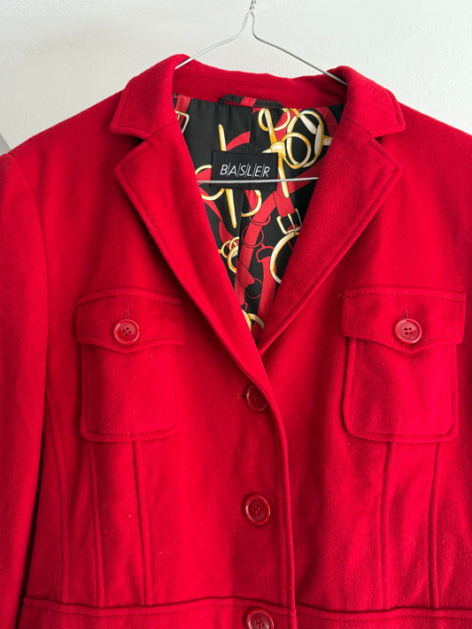 Vintage Basler Red Wool/Cashmere Blend Blazer