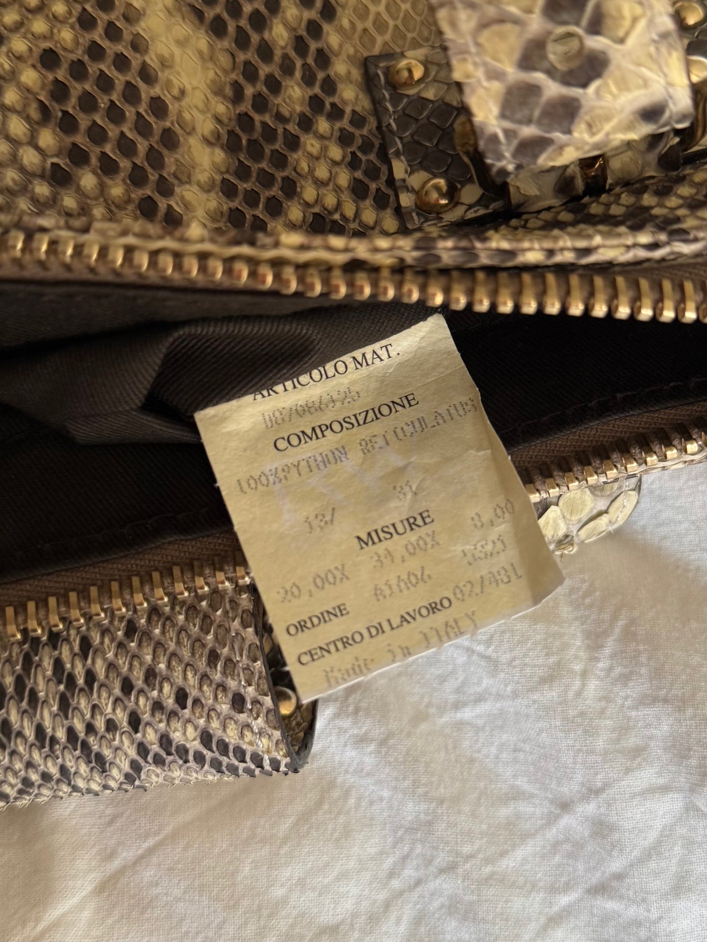 Vintage 00s Alessandro Dell’Acqua Python Leather Handbag