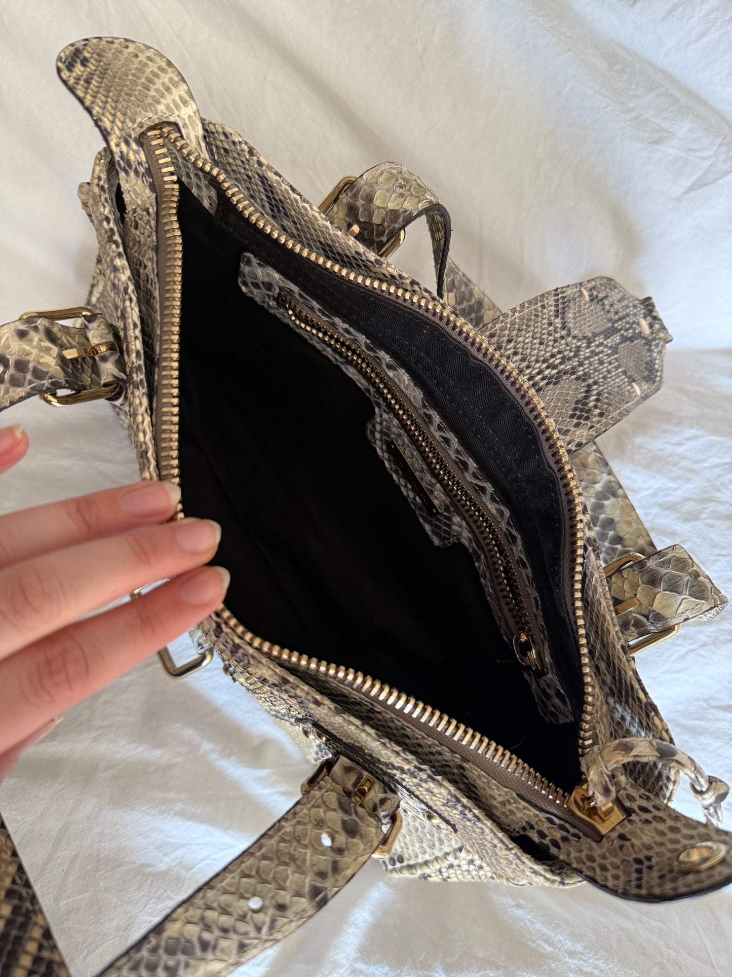 Vintage 00s Alessandro Dell’Acqua Python Leather Handbag