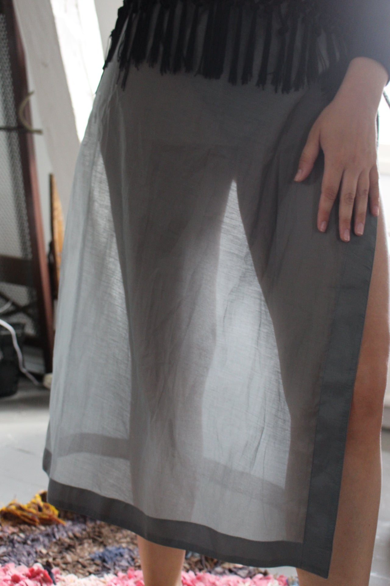 SAKSPOTTS See-through Sarong With Drapes