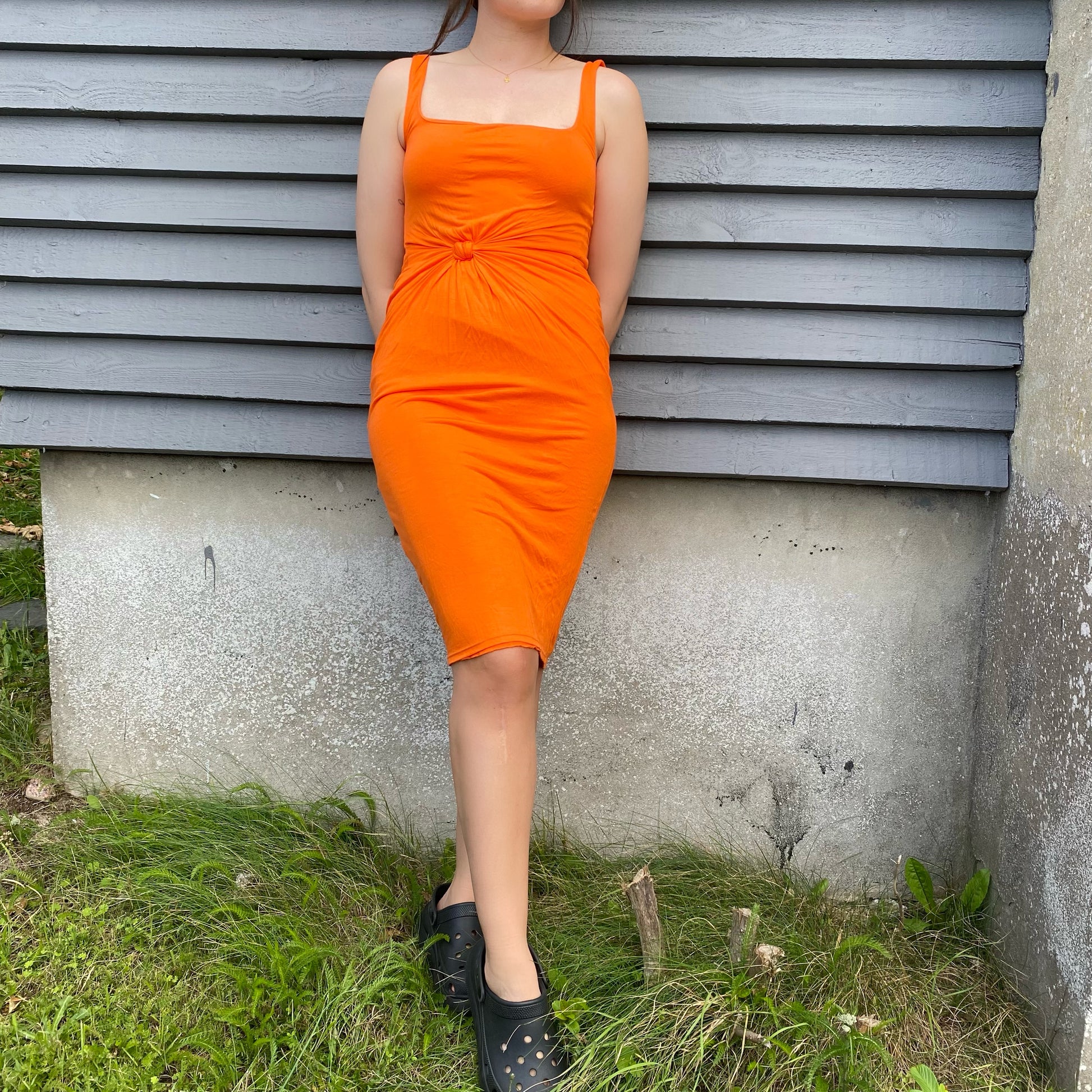 Reformation Orange Midi Dress – Leloh Lab Reformation Orange Midi Dress – Leloh Lab